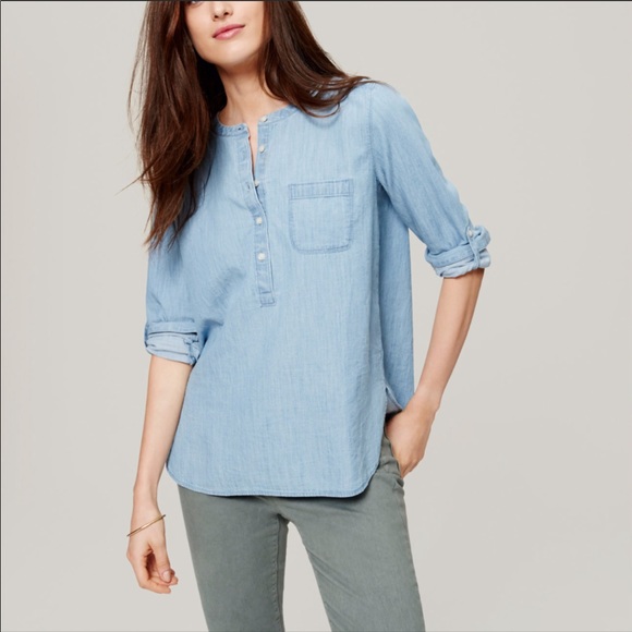 LOFT Tops - LOFT softened denim top